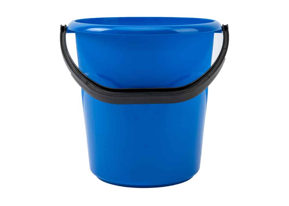 Blue plastic bucket